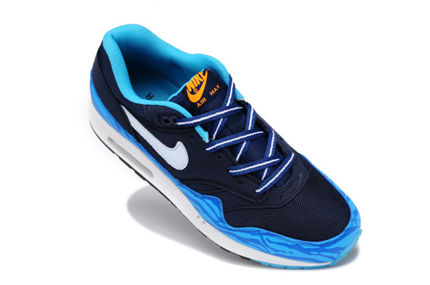 Nike Air Max 87 Chaussures Hommes Nouveaux Bleu Fonce Bleu Blanc (1)